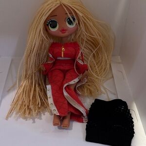 LOL OMG Stylish Doll with Red Dress and Long Blonde Hair